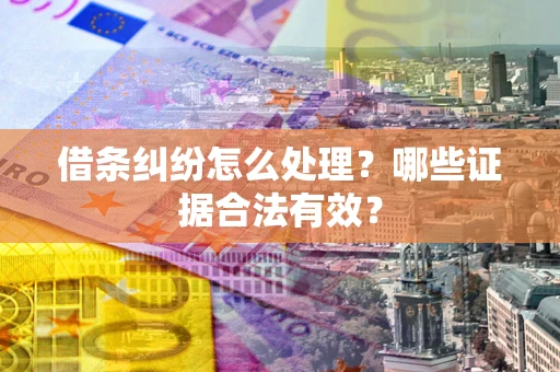 武汉借条纠纷怎么处理?哪些证据合法有效? 武汉借条纠纷怎么处理?哪些证据合法有效?